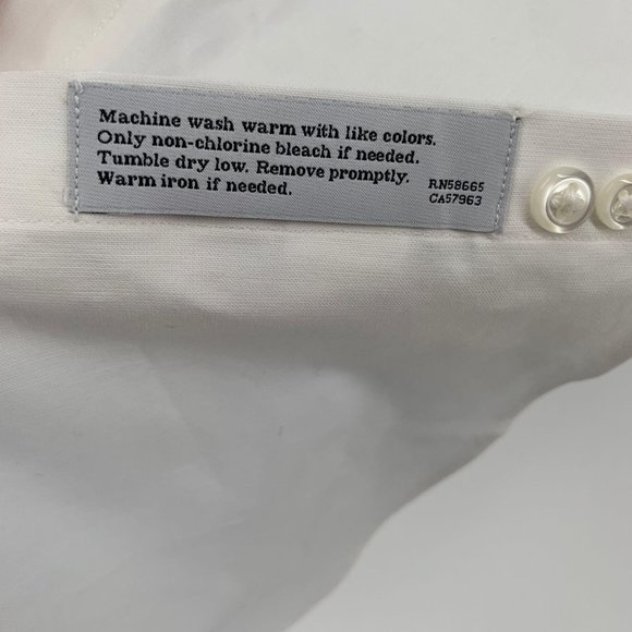 Nordstrom Men's Shop White Tech Smart Trim Fit Button Up Shirt Size 16 - Picture 10 of 10